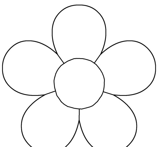 Цветок контур для детей