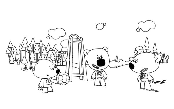 Раскраски Мимимишки тучка и Кеша