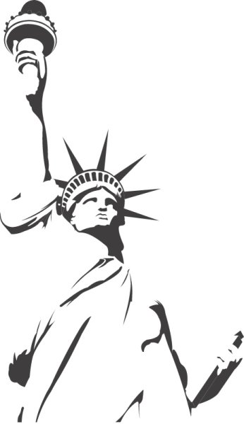 Статуя свободы трафарет