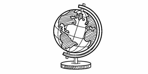 Глобус черно белый