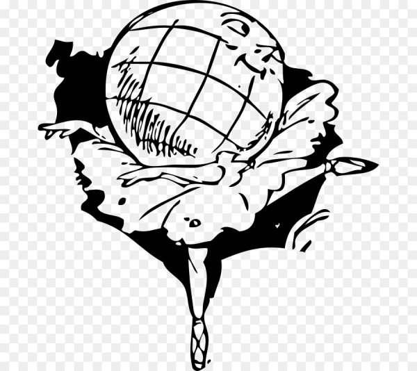 Глобус дети черно-белый