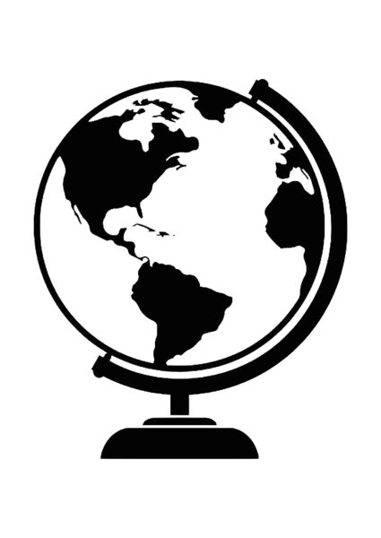Глобус черно белый