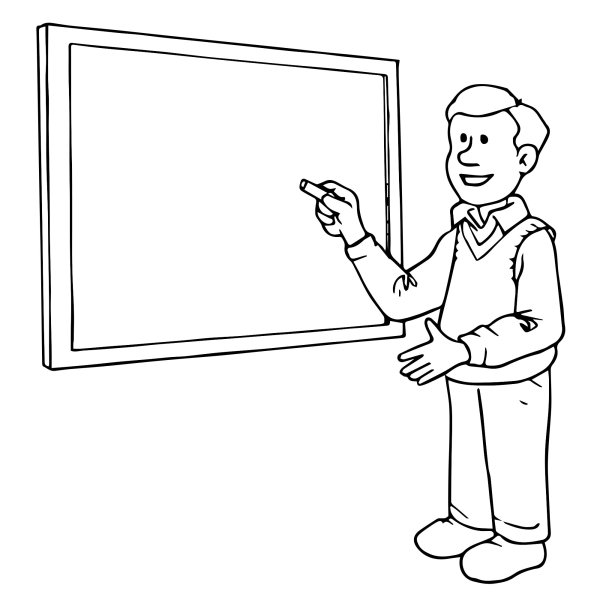 Раскраска ученик у доски