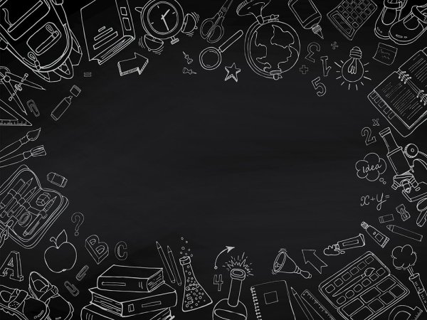 Рисунки на доске мелом в школе