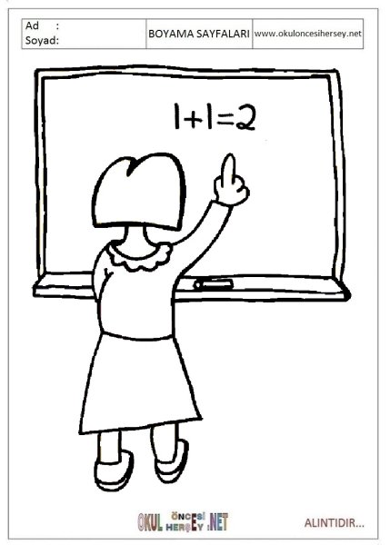 Раскраска ученик у доски