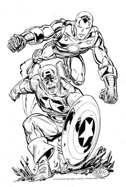 Мстители раскраска Капитан Америка