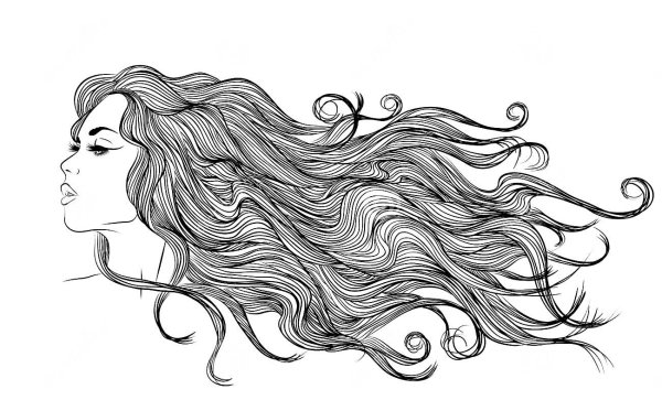 Девушка с развевающимися волосами