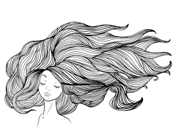 Волосы контур