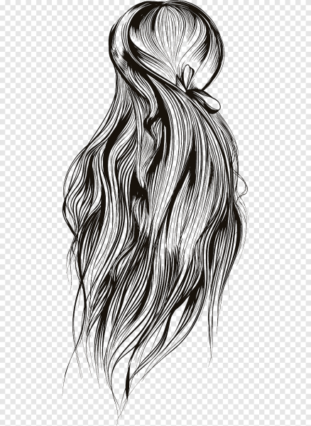 Силуэт девушки с длинными волосами