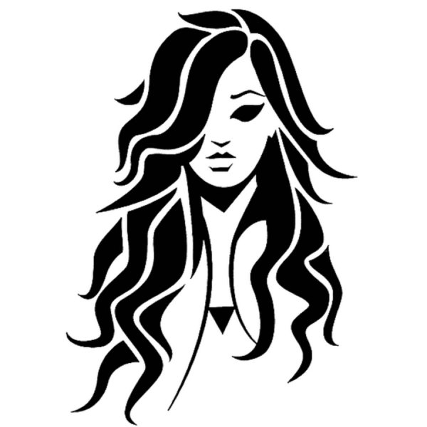 Длинные волосы силуэт