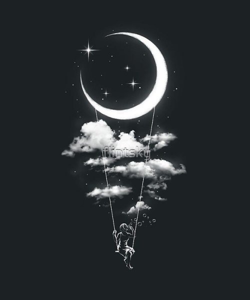 Луна черно белая