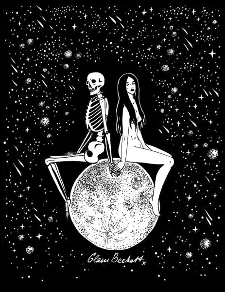 Космос рисунок черно белый