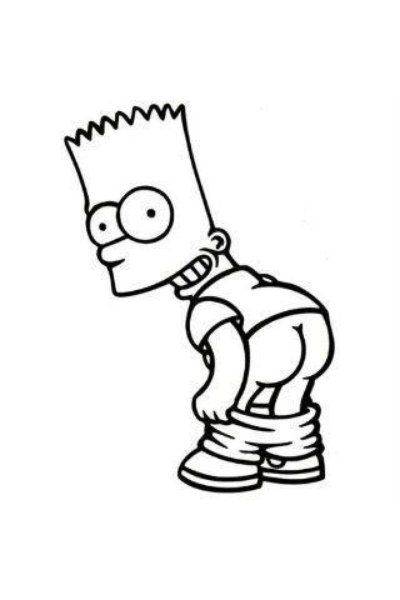 Барт симпсон черно белый