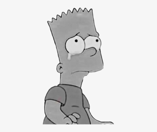 Рисунки для срисовки барт симпсон грустный
