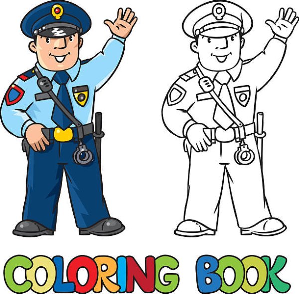 Раскраска бандиты и полицейские