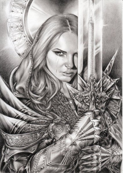 Девушка с луком эскиз