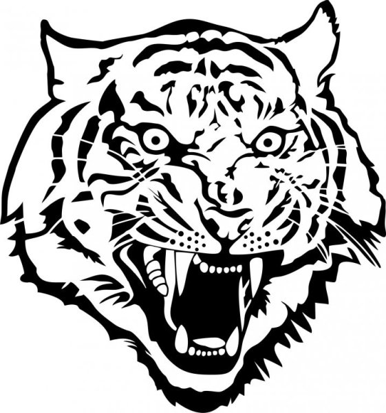 Трафарет тигра для тату