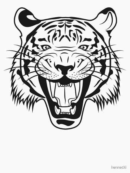 Тату тигра на белом фоне
