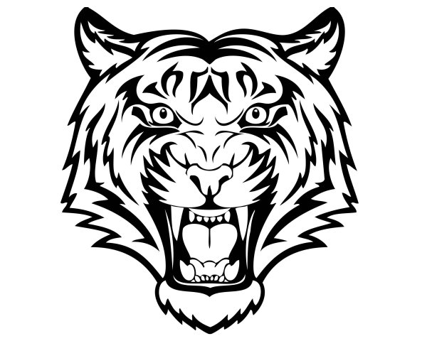 Тату голова тигра