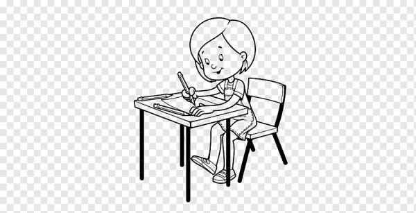 Дети за партой раскраска