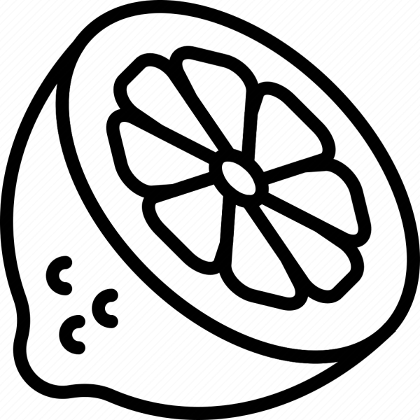 Контур лимона для раскраски