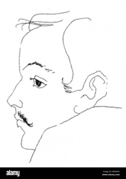 Контурный портрет Лермонтова