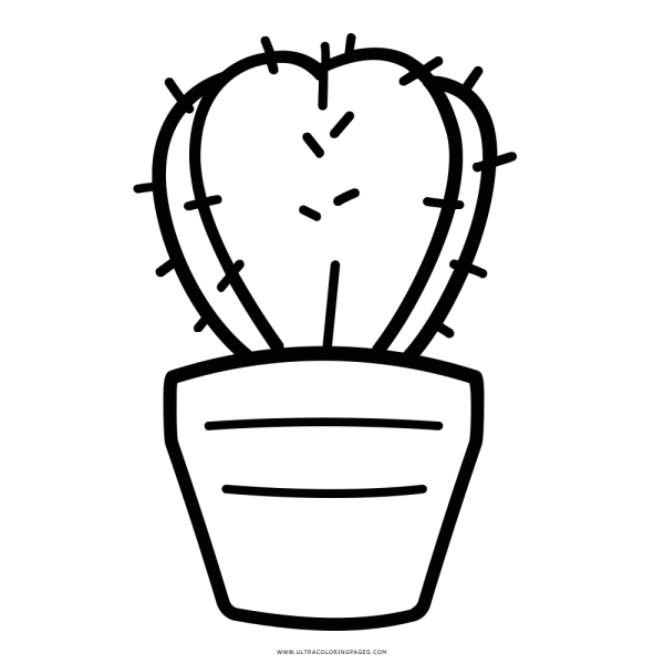 Милые лёгкие раскраски Кактус