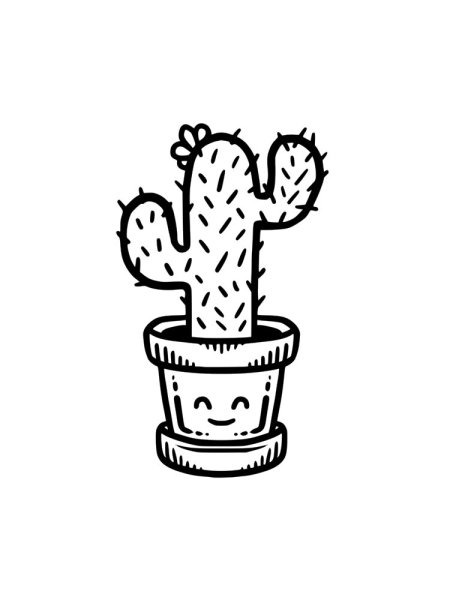 Кактус раскраска