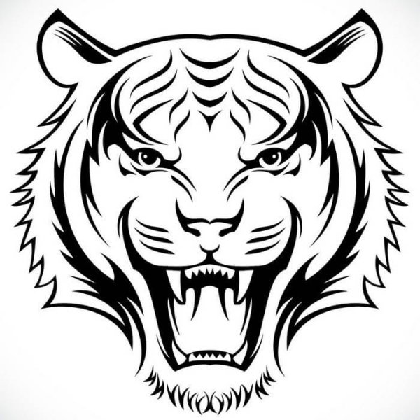 Силуэт морды тигра