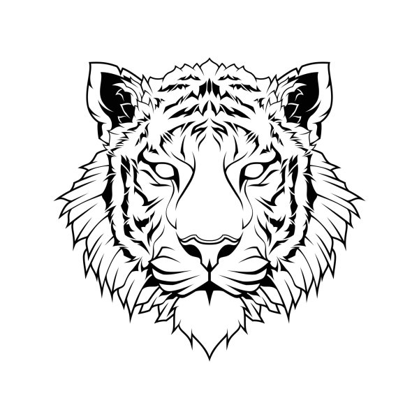 Тигр тату лайн