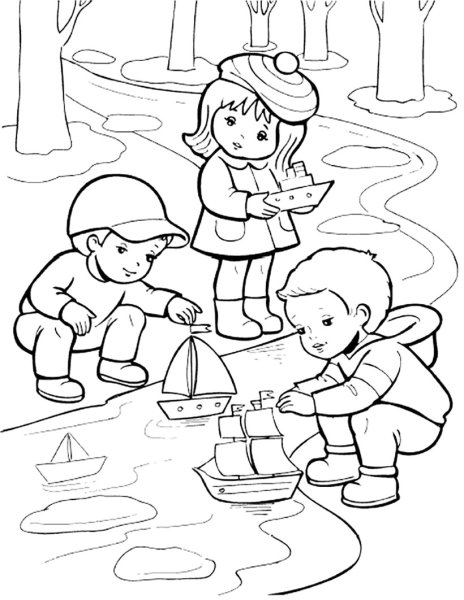 Раскраска. Весна