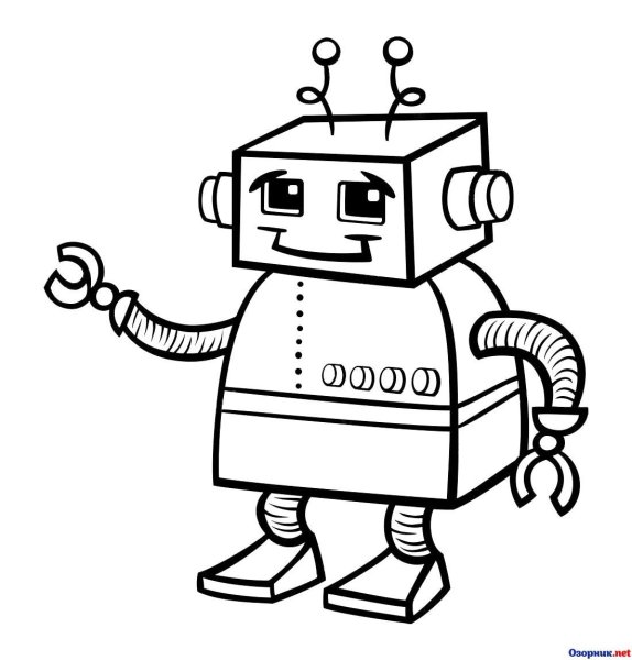 Робот черно белый