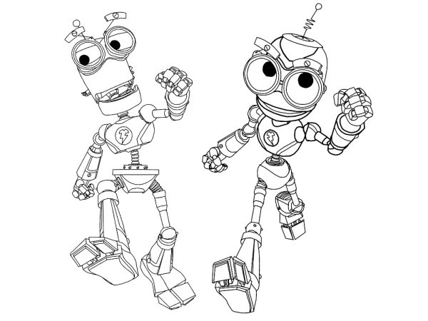 Раска для мальчиков роботы чёрна белая