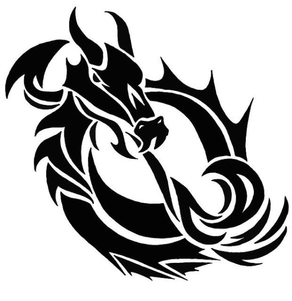 Тату голова дракона