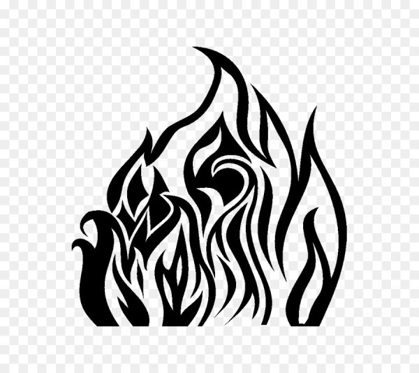 Языки пламени трафарет