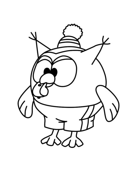 Совунья из смешариков раскраска для детей