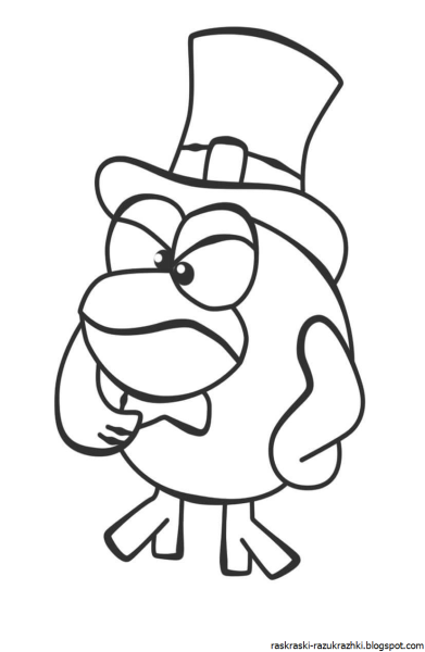 Раскраски Смешарики Карыча