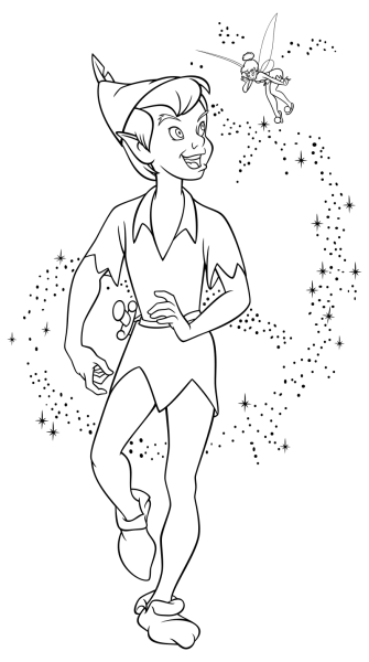 Питер Пэн раскраска для детей