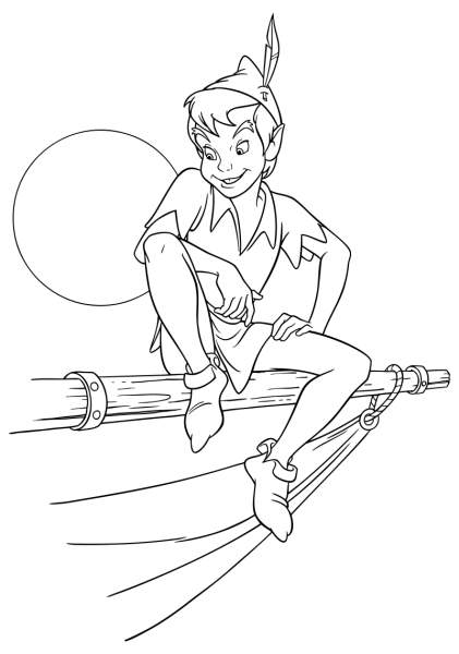 Раскраска Питер пен с Динь Динь