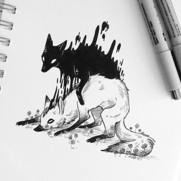 Рисунки для скетчбука животные