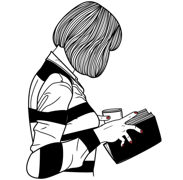 Девушка с книгой рисунок