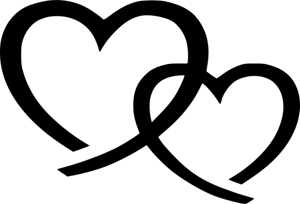 Два сердца силуэт