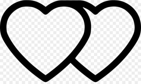 Два сердечка черно белые