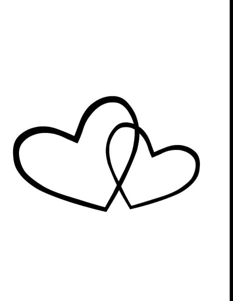 Два сердечка контур
