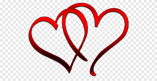 Два сердечка контур