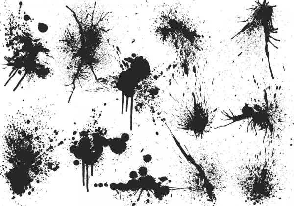 Кляксы на черном фоне
