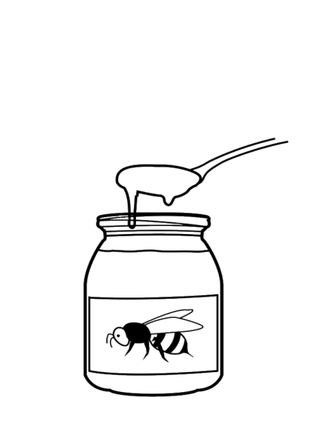 Мед раскраска для детей