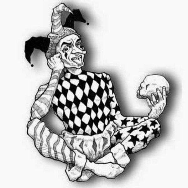 Шут на черном фоне