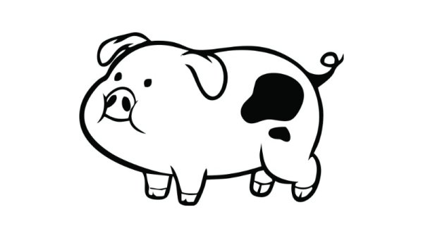 Свинка контур