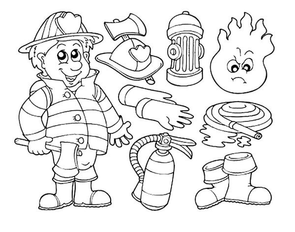 Раскраска пожар